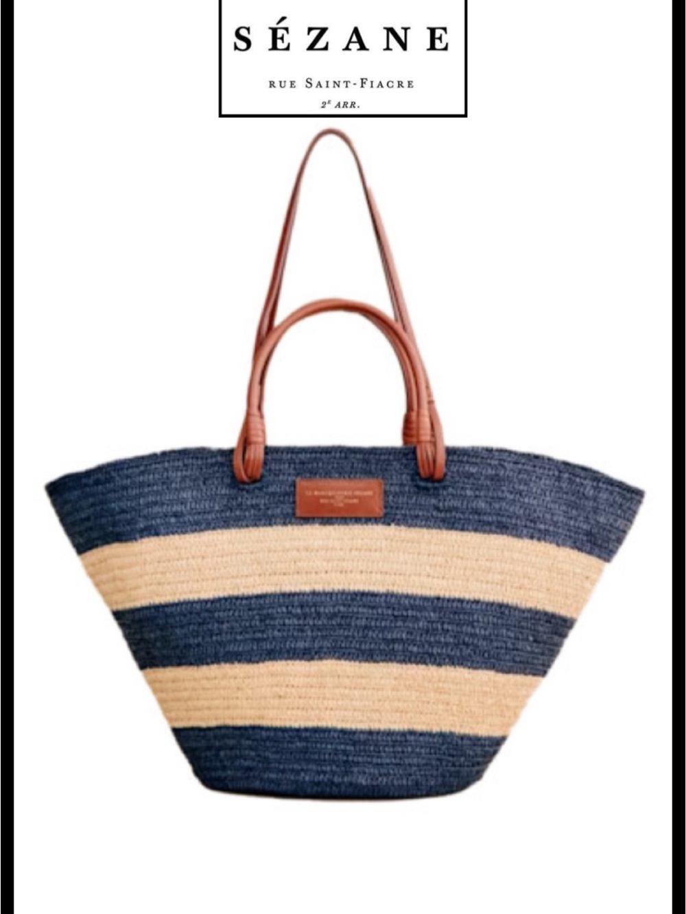 Sezane Justine Maxi Tote in Marine. Brand New.